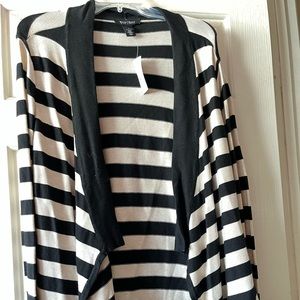 White &Black cardigan sweater light weight. NWT